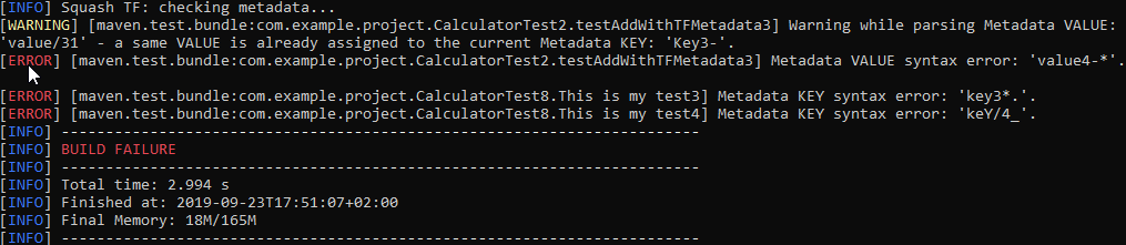 Check-metadata build FAILURE